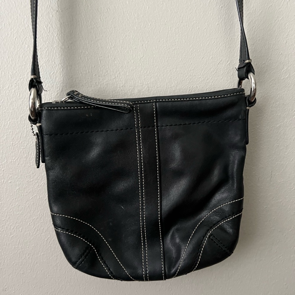 Coach Black Leather Crossbody Bag - Picture 6 of 11